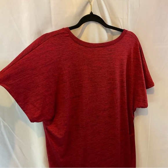 APT 9 Women’s Red Heathered Short Sleeve Top With Side Knot Size LARGE - Picture 8 of 10